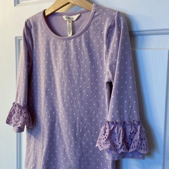 EUC Matilda Jane Purple and White Polka Dot Top - Picture 11 of 11